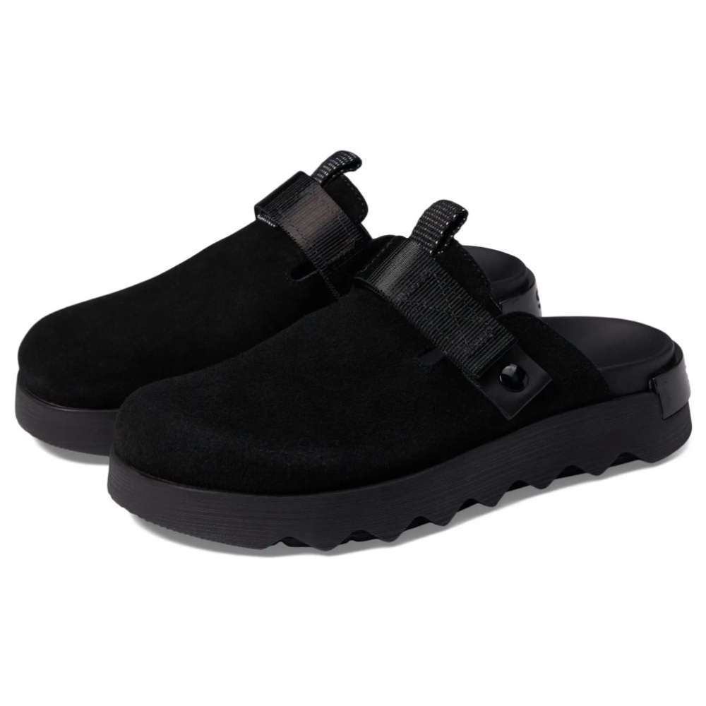 Womens Black Slip-On Clog Shoes